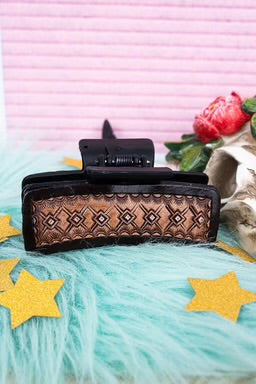 Faux Leather Hair Claw Clip