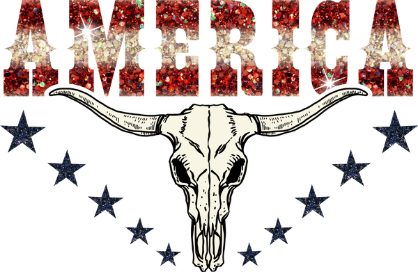 America Bull Skull Front/Back Print