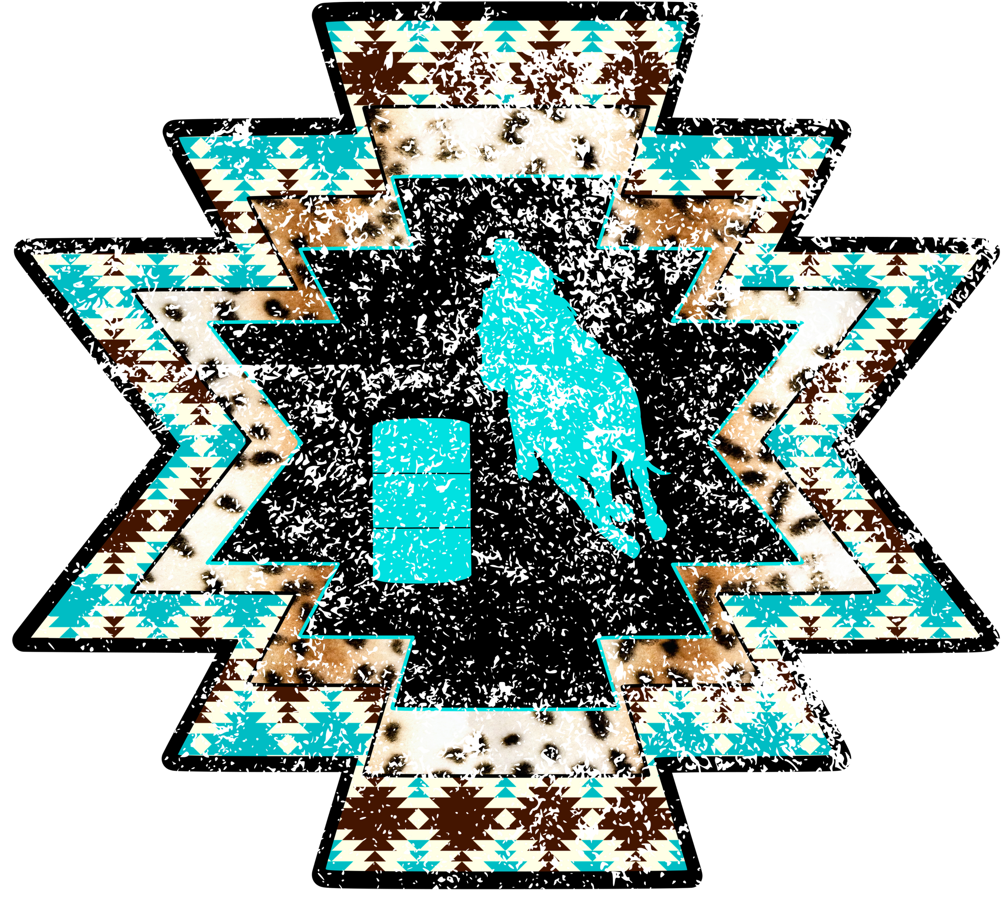 Aztec Barrel Racing Print