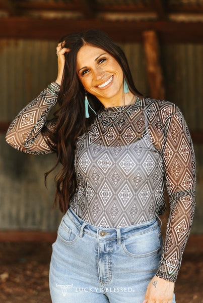 Pattern Mesh Tops