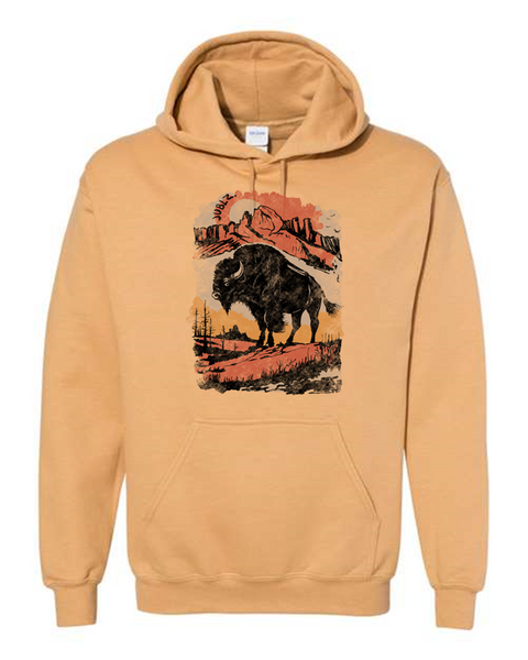 Mountain Sunset Bison Print