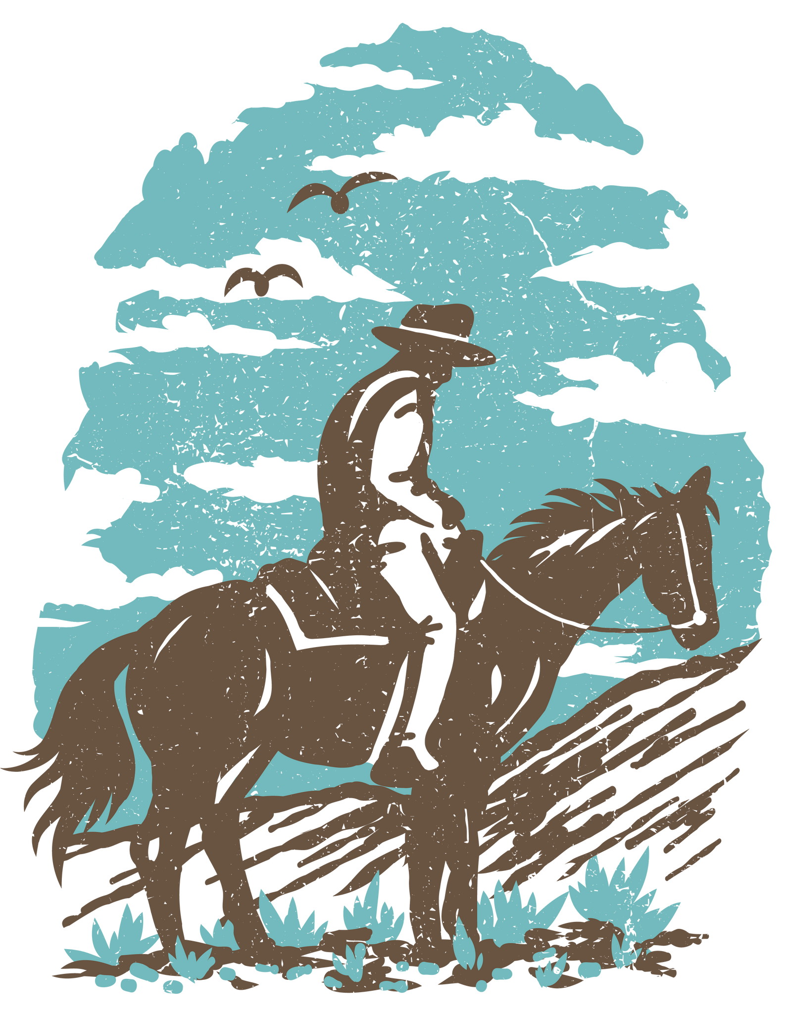 Blue Sky Cowboy Print