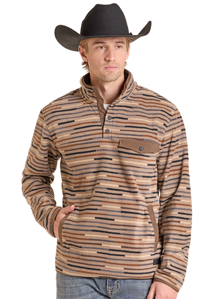 Rock & Roll Denim Printed Fleece Pullover