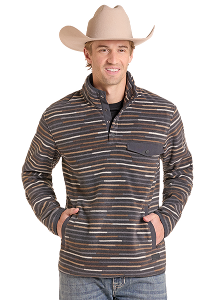 Rock & Roll Denim Printed Fleece Pullover