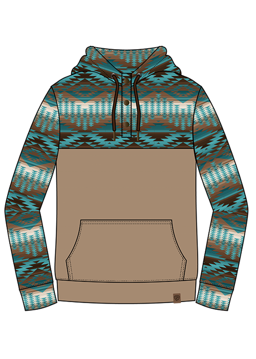 Men's Rock & Roll Aztec Color Block Hoodie