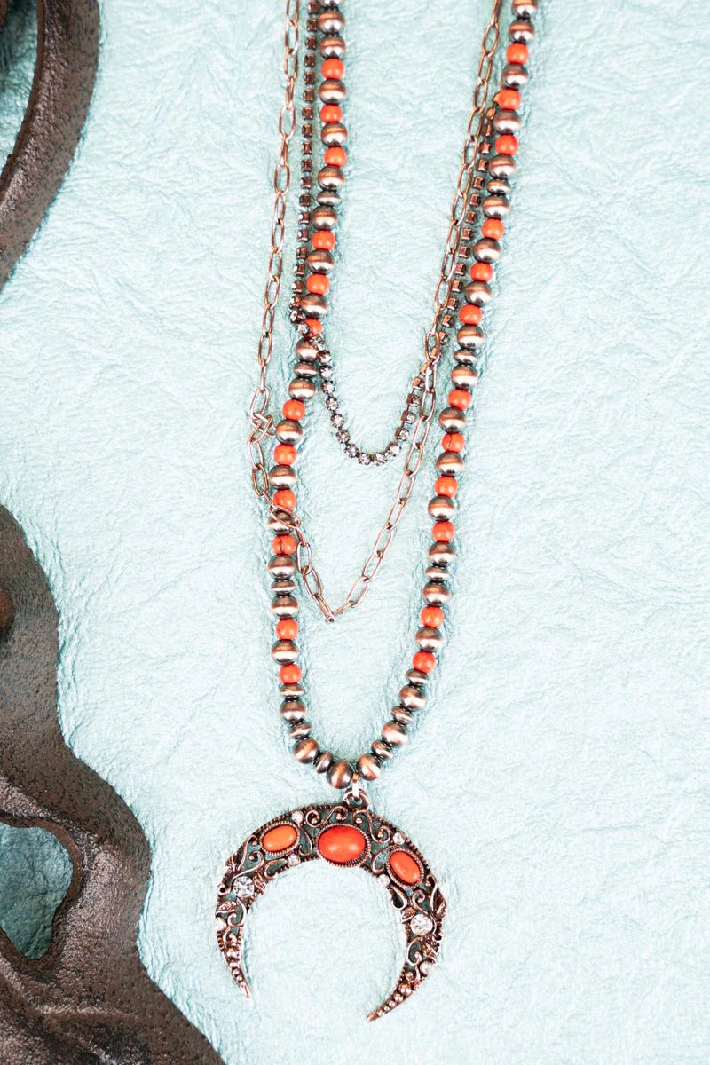 Burnt Orange Crawford Creek Naja Layered Necklace