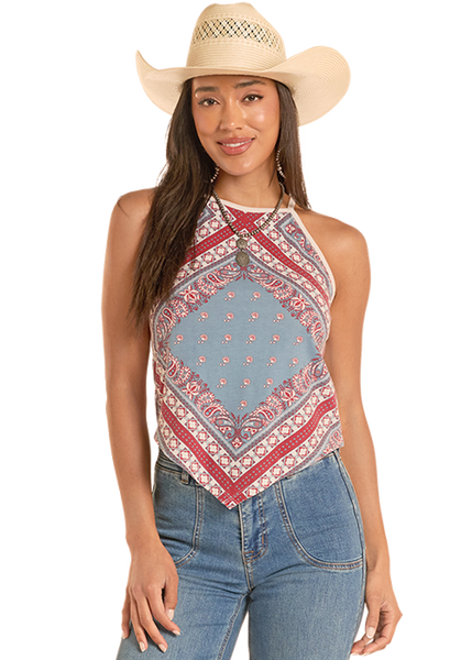 Rock & Roll Ladies Bandana Print Tank Top