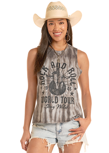 Rock & Roll Ladies Graphic Muscle Tank