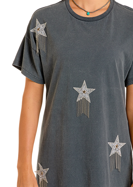 Rhinestone Star T Shirt Dress
