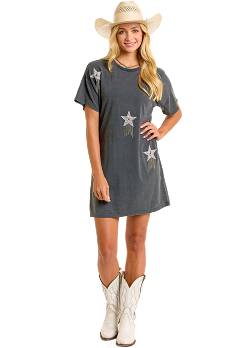 Rhinestone Star T Shirt Dress