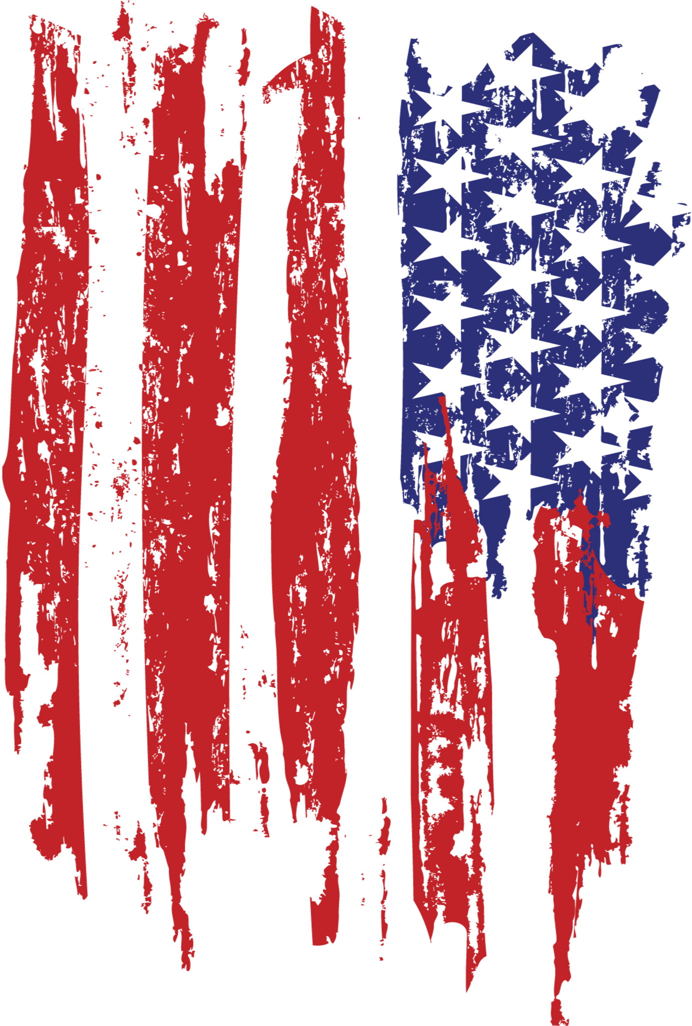 Distressed American Flag Print