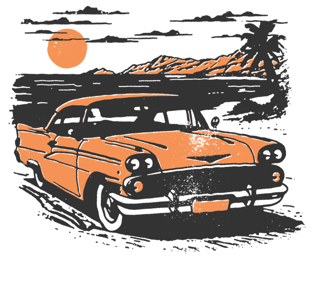 Classic Car Beach Print