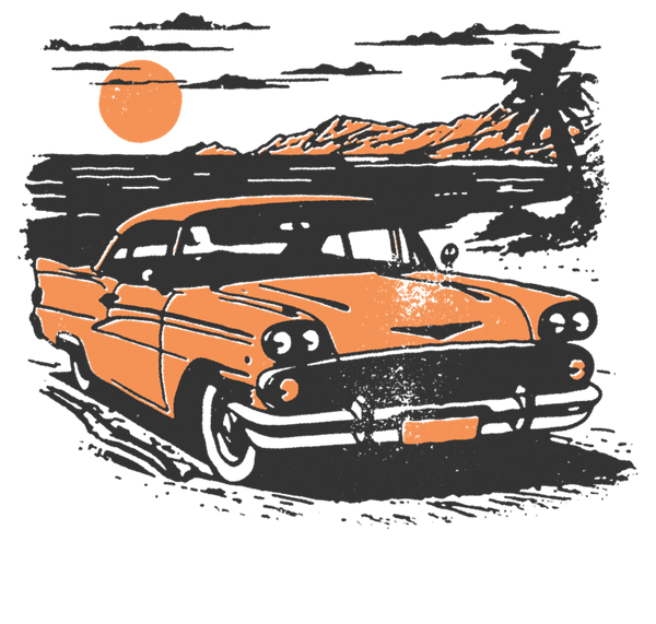 Classic Car Beach Print