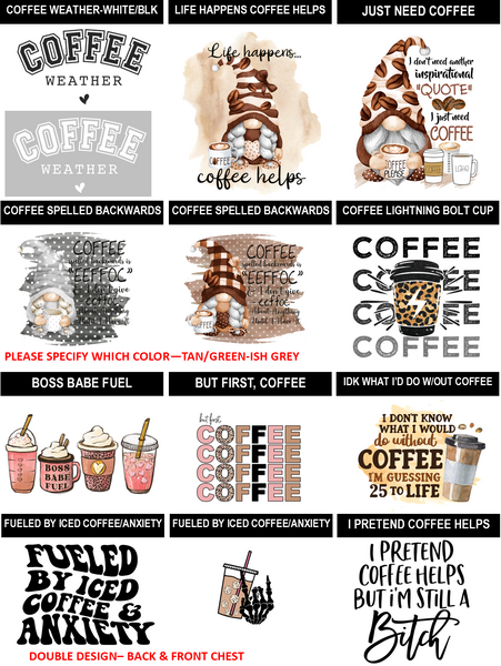 Coffee/Beverages Create-Your-Own Long Sleeve Tee