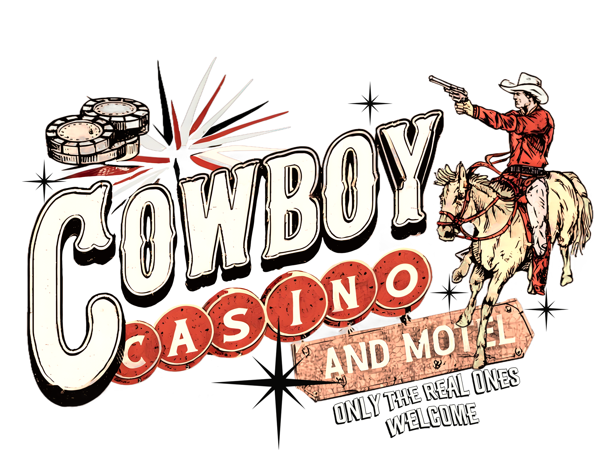 Cowboy Casino T-Shirt Print