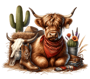 Red Cactus Cow T-Shirt Print