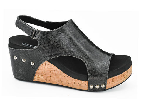 Corkys Black Crackle Carley Wedge