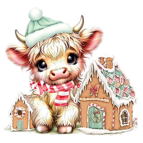 Youth Christmas Gingerbread Cow Tee