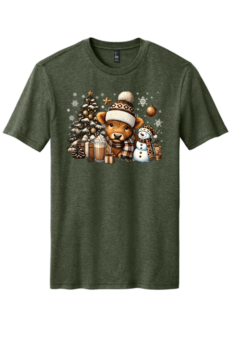 Cheetah Snowman Baby Cow Tee
