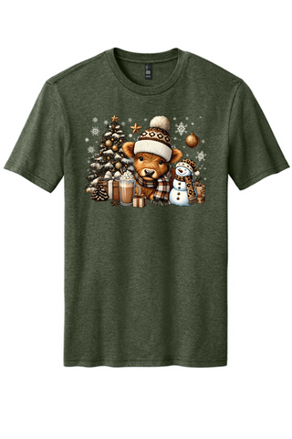 Cheetah Snowman Baby Cow Tee