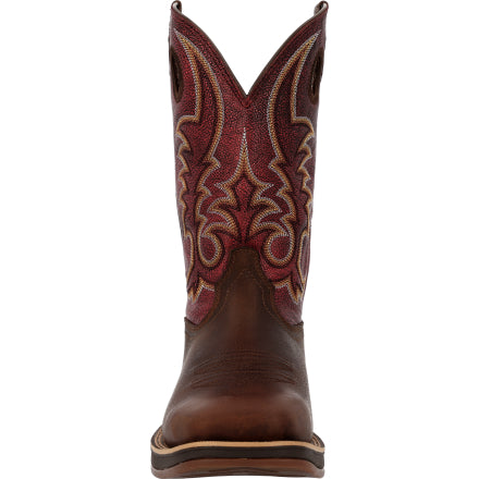Men's Durango® Rebel™ Ultra-Lite Coffee/Sangria Red Western Boot