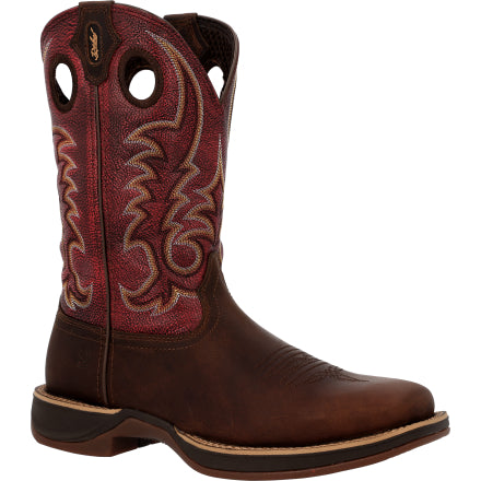 Men's Durango® Rebel™ Ultra-Lite Coffee/Sangria Red Western Boot
