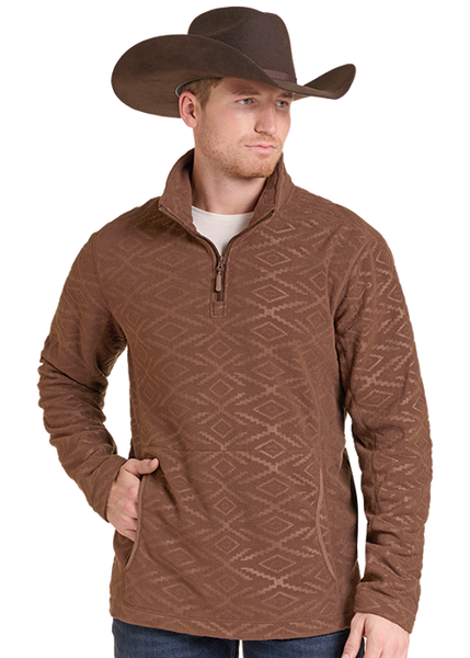 DM91C09251-52 Rock & Roll Denim Embossed Fleece Pullover