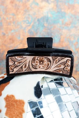 Faux Leather Hair Claw Clip