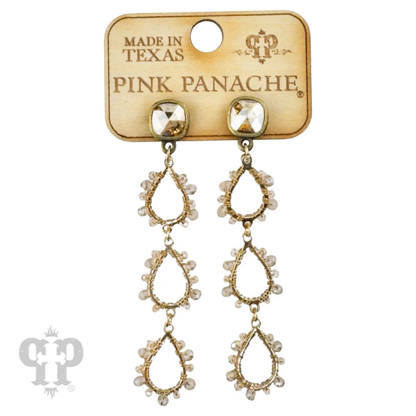 Brown Crystal Dangle Earrings