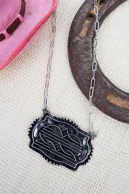 Stitch in Time Bootstitch Buckle Necklace