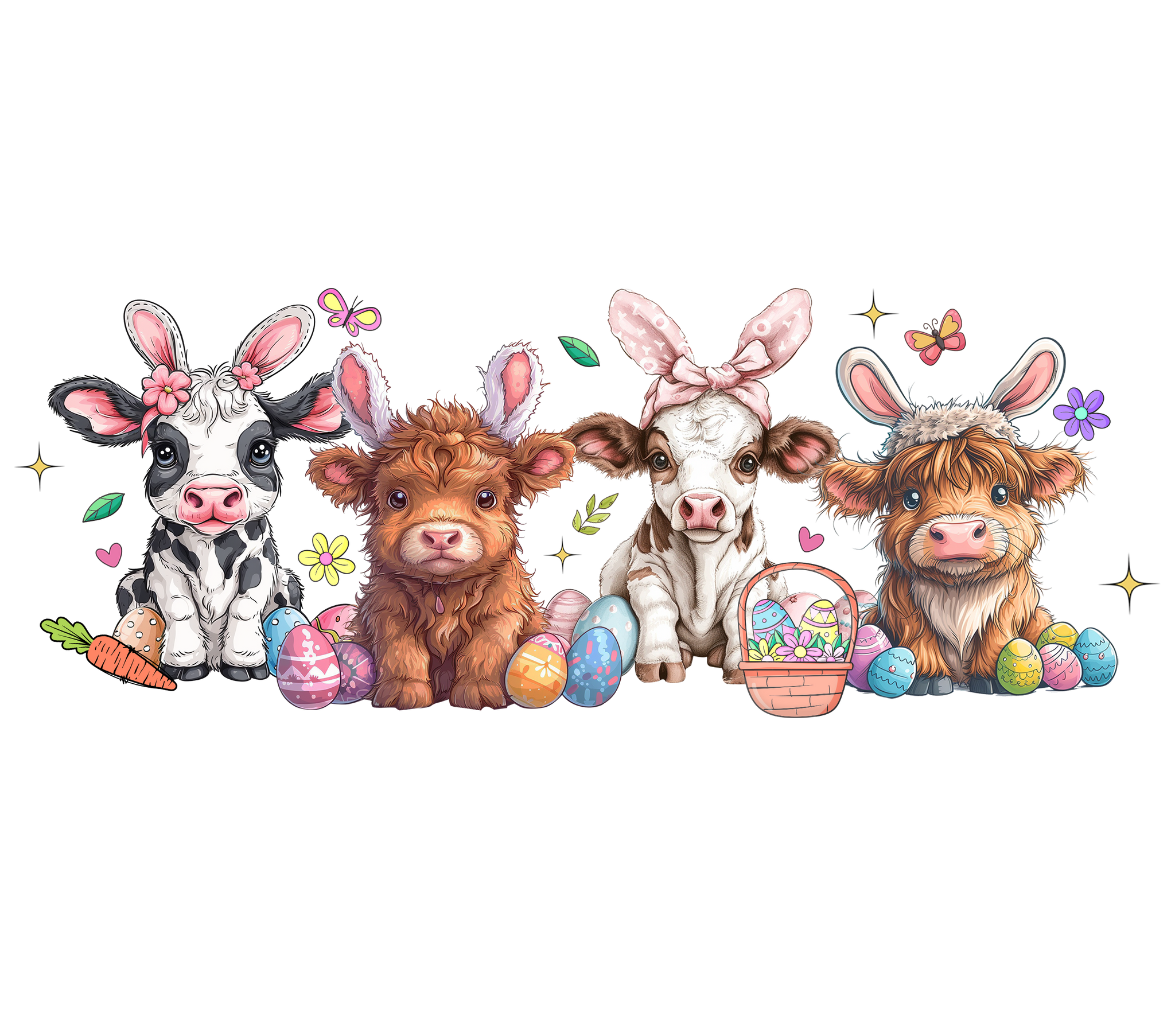 Easter Cows T-Shirt Print