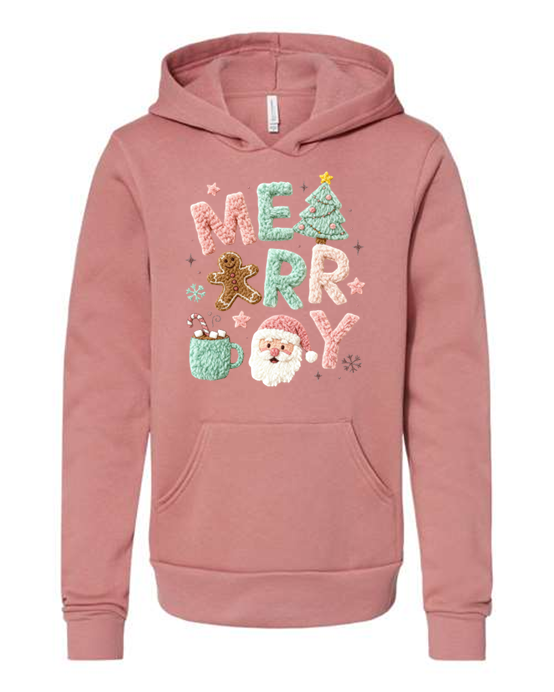 Youth Embroidery Merry Hoodie