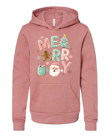 Youth Embroidery Merry Hoodie