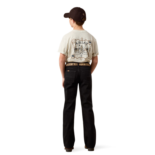 Ariat Boy's B4 Relaxed Hansen Bootcut Black Jeans