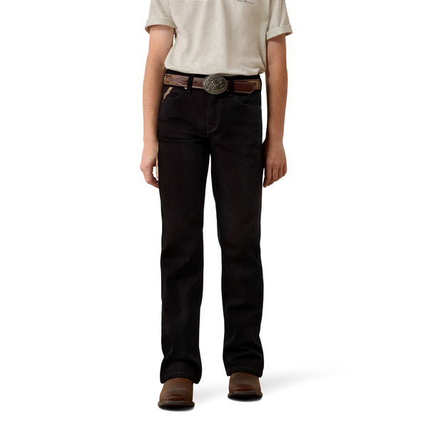 Ariat Boy's B4 Relaxed Hansen Bootcut Black Jeans