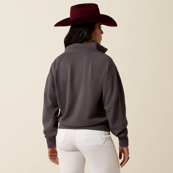 Ariat Women's Fern Black Acid Wash 1/2 Zip Sweatshirt