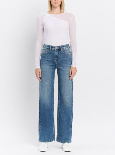 Flying Monkey Super High Rise Dark Wash Wide Leg Denim