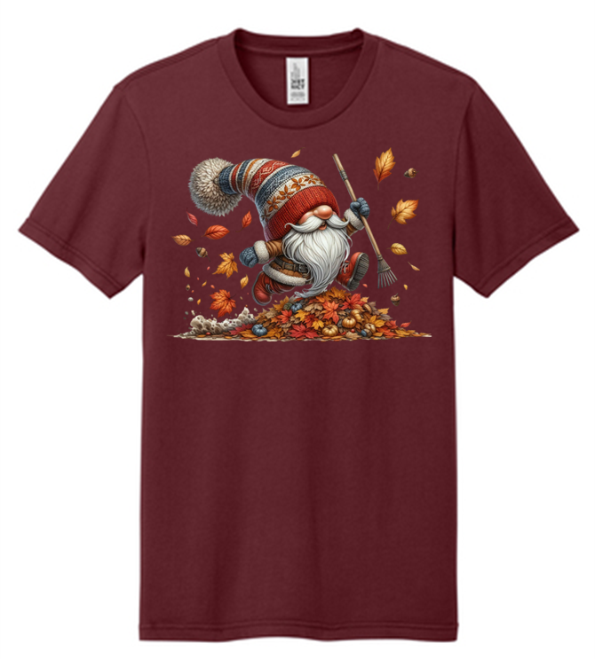 Gnome Leaping Leaves Tee