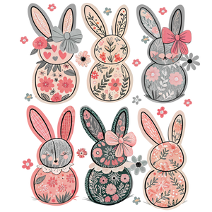 Floral Bunnies T-Shirt Print