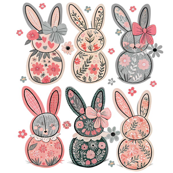 Floral Bunnies T-Shirt Print