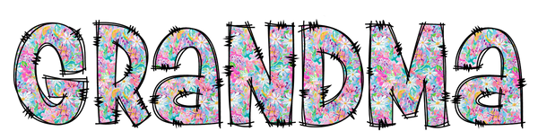 Floral Grandma Stitch Print