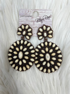 Ivory/Copper Concho Earrings