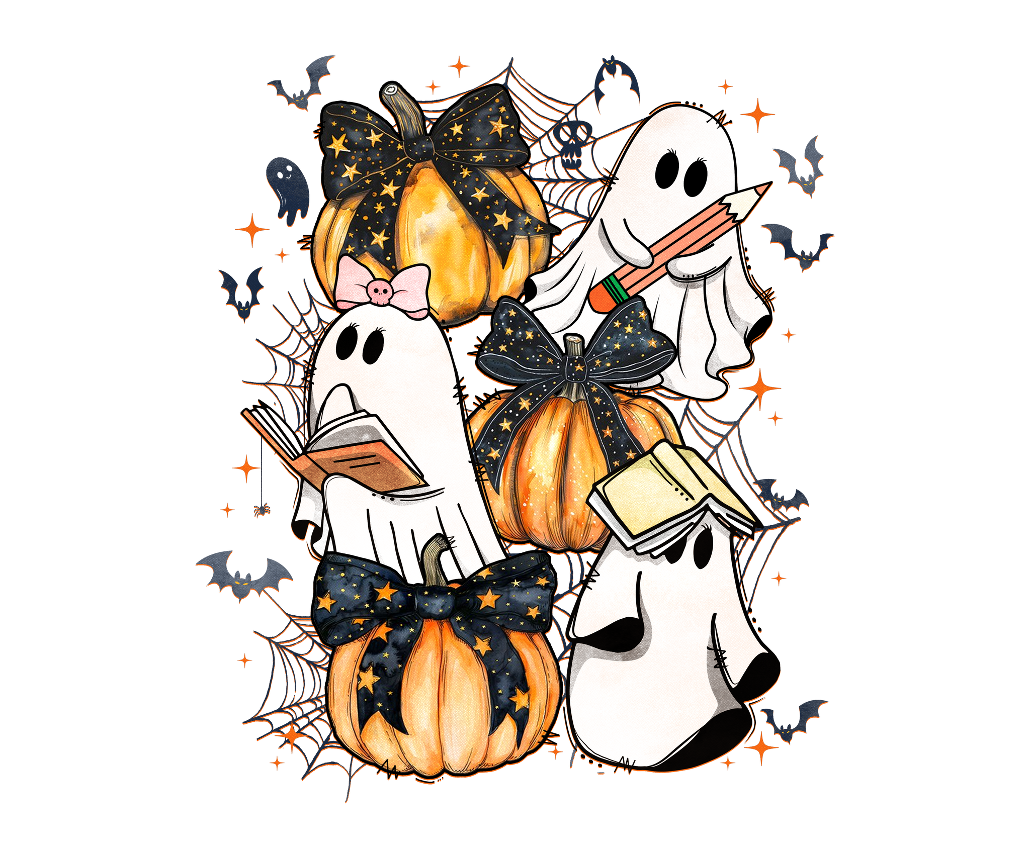 Ghosts & Pumpkins Print