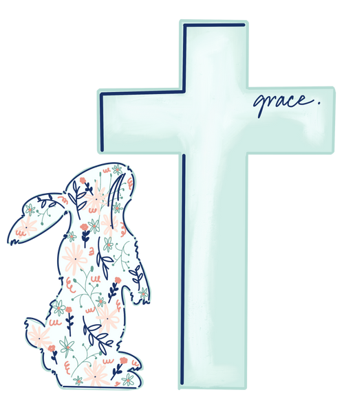 Grace Floral Rabbit Print