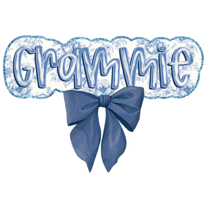 Blue Bow Grammie T-Shirt Print