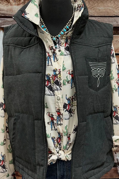 Embroidered Boot Stitch Vest