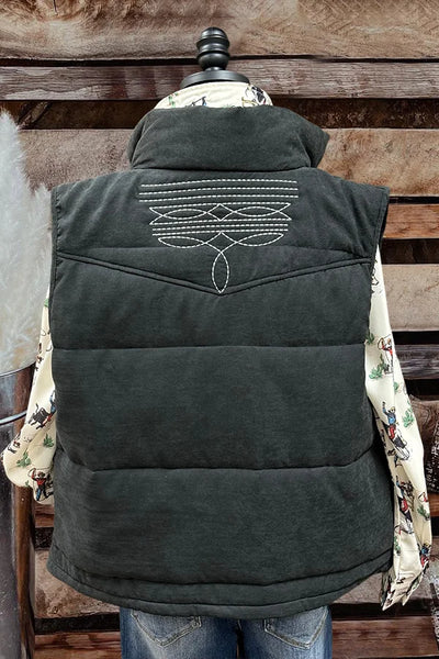 Embroidered Boot Stitch Vest