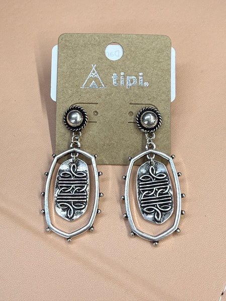 Boot Stitch Dangle Earrings