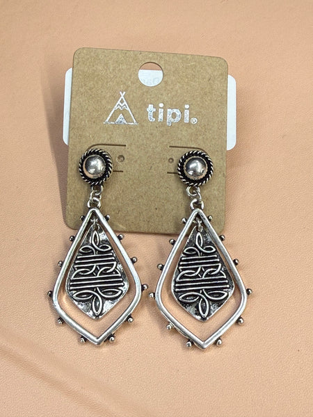 Boot Stitch Dangle Earrings