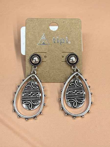 Boot Stitch Dangle Earrings